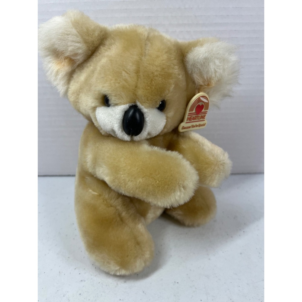 Vintage 1987 Heartline Koala Plush Stuffed Animal Graphics International 7 inch